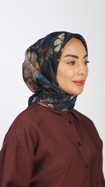Locella Soft Pamuk Eşarp Lacivert