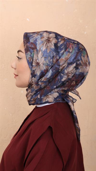 Locella Soft Pamuk Eşarp Lacivert