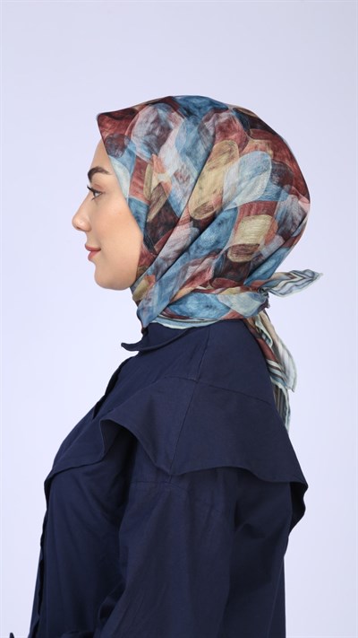 Locella Soft Pamuk Eşarp Mavi