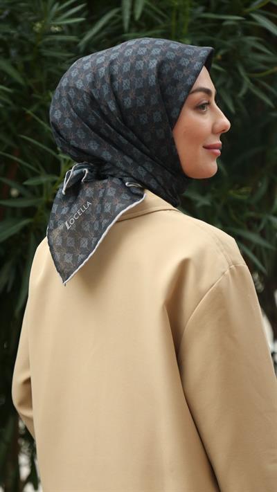 Locella Soft Pamuk Eşarp Siyah-11