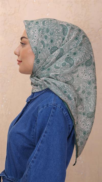 Locella Soft Pamuk Eşarp Canlı Yeşil-16