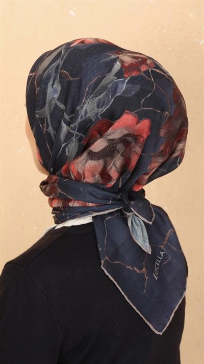 Locella Soft Pamuk Eşarp Lacivert