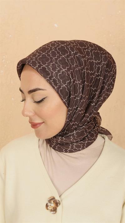 Locella Soft Pamuk Eşarp Kahve-3