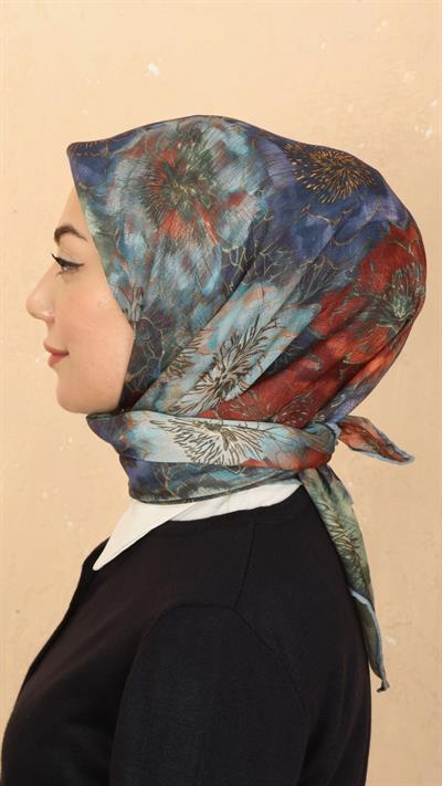 Locella Soft Pamuk Eşarp Lacivert