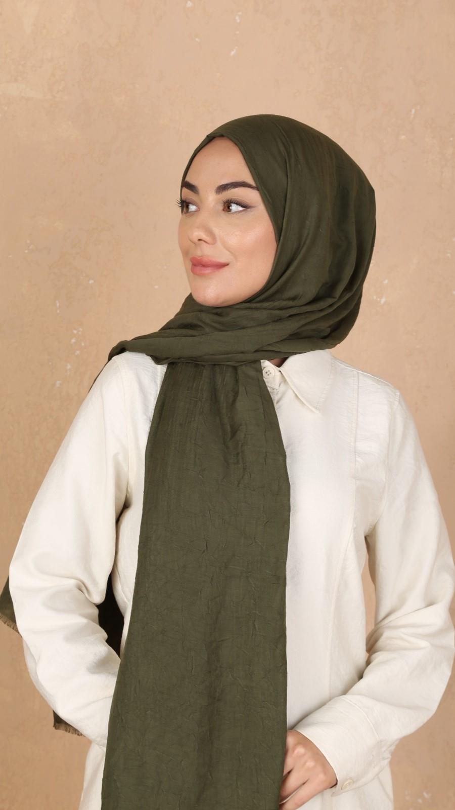 Bambu Kraş Şal Haki Yeşili-10