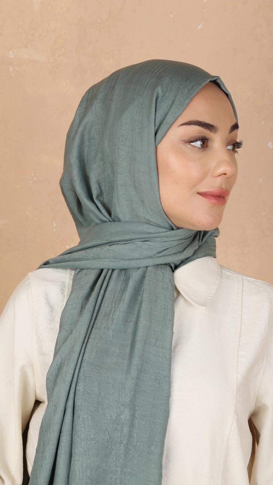 Bambu Kraş Şal Koyu Mint Yeşili-16