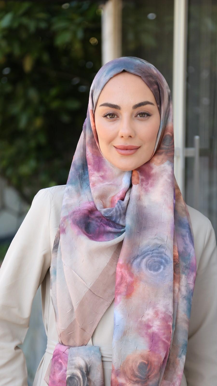 Desenli Kraş Şal Somon-6