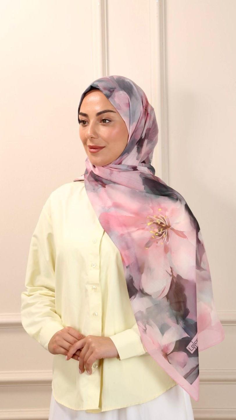 Desenli Pamuk Vual Şal Liora Desen-4