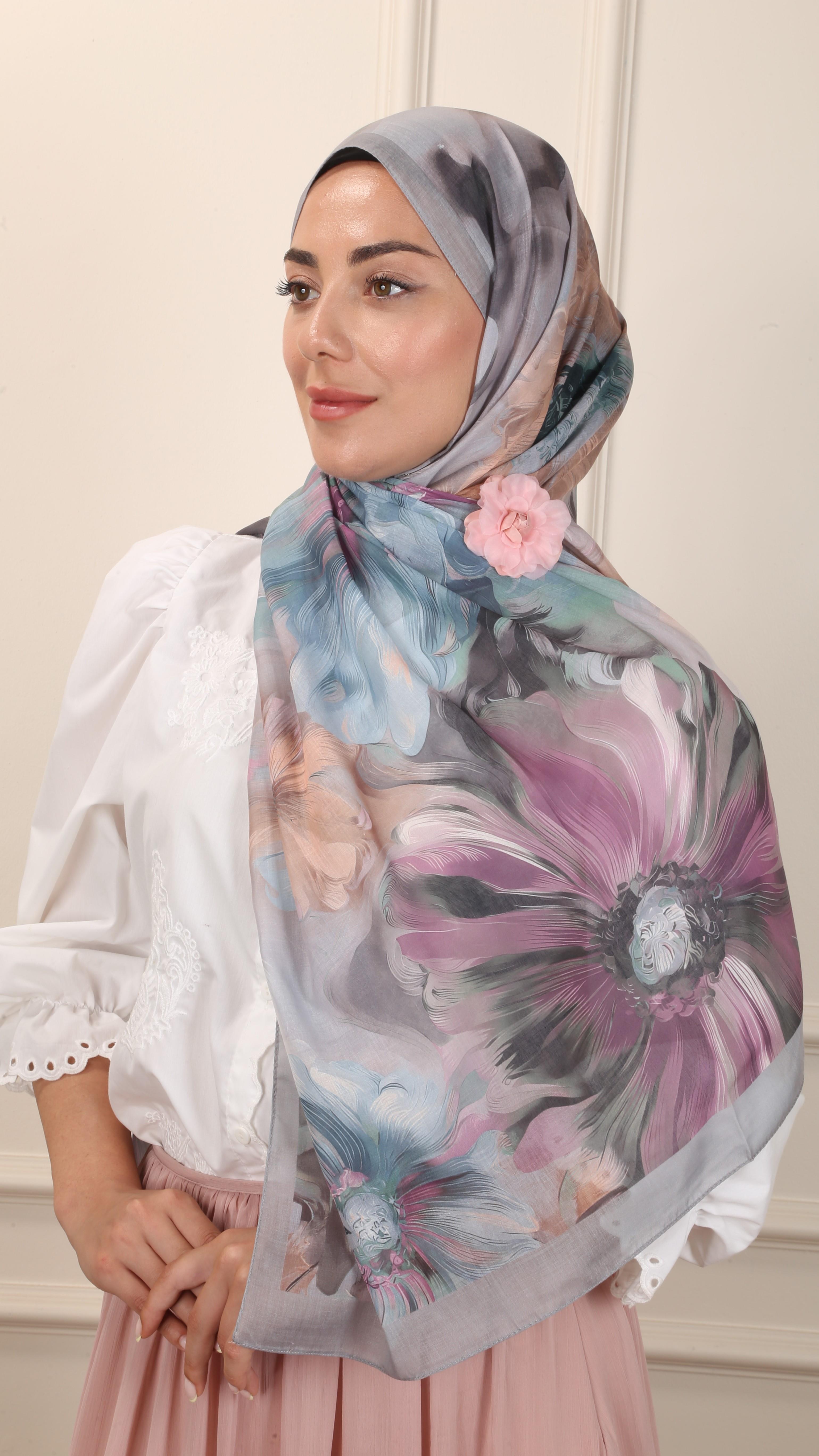 Desenli Pamuk Vual Şal Taş-10