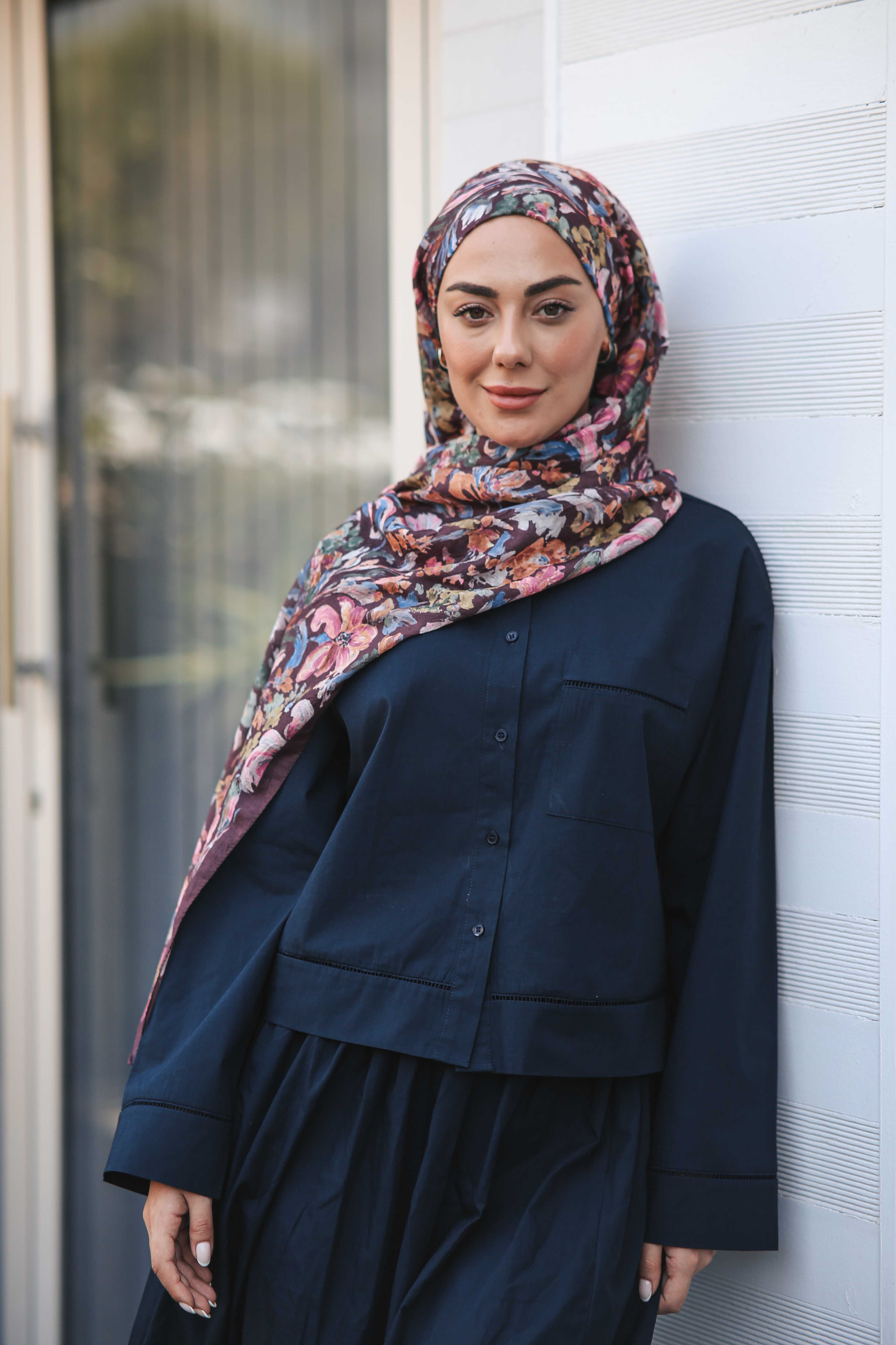 Desenli Vual Kraş Şal Bordo