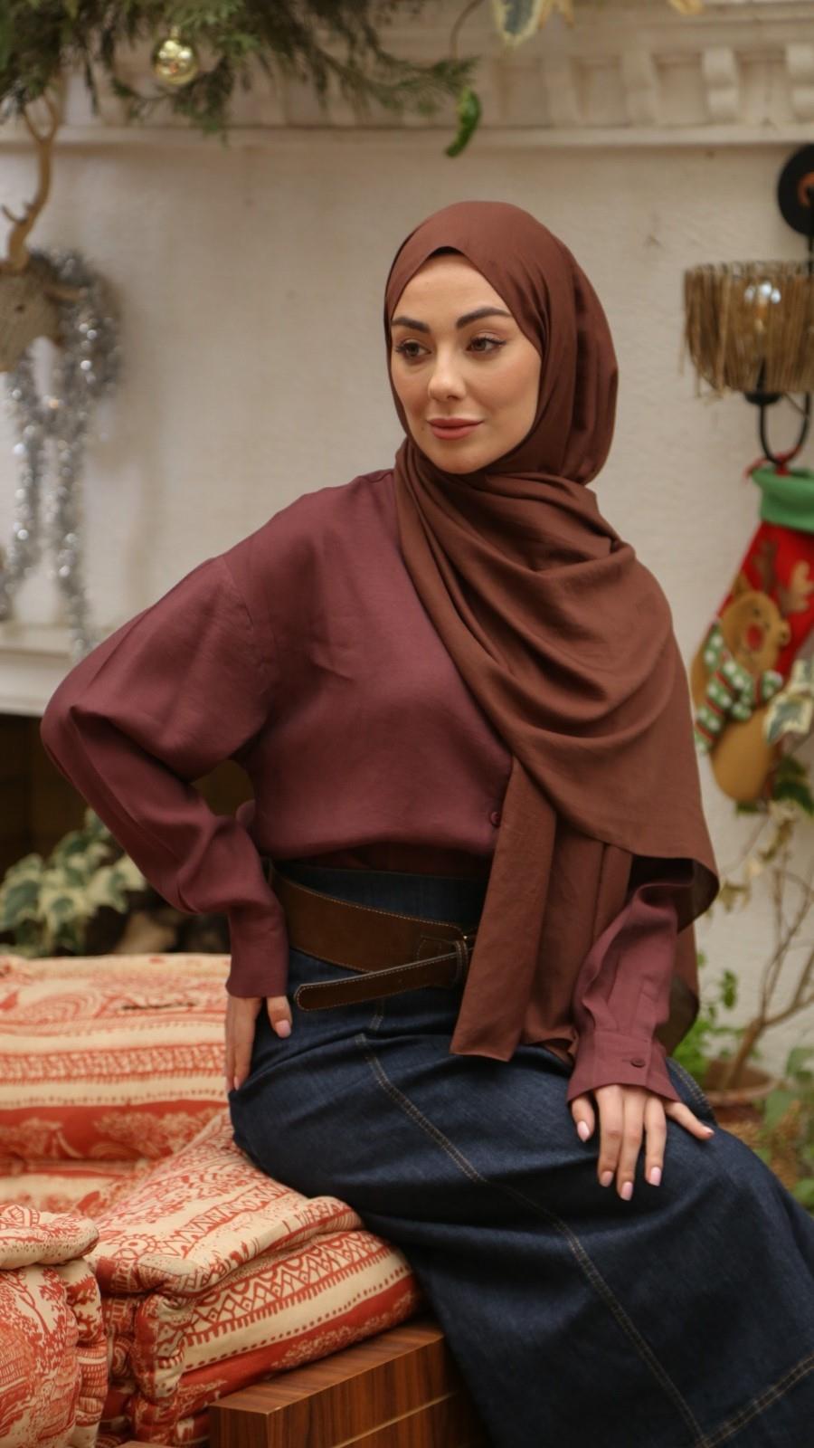 Locella Caz Ayrobin Şal Çikolata Kahve