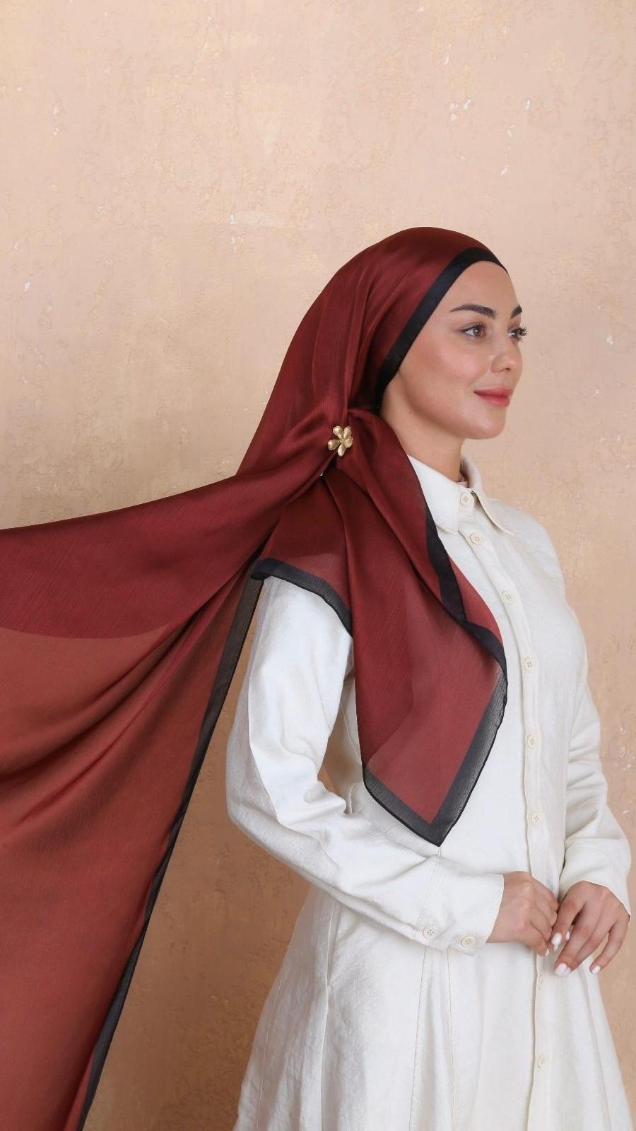 Locella İdol İpek Şal Bordo-14