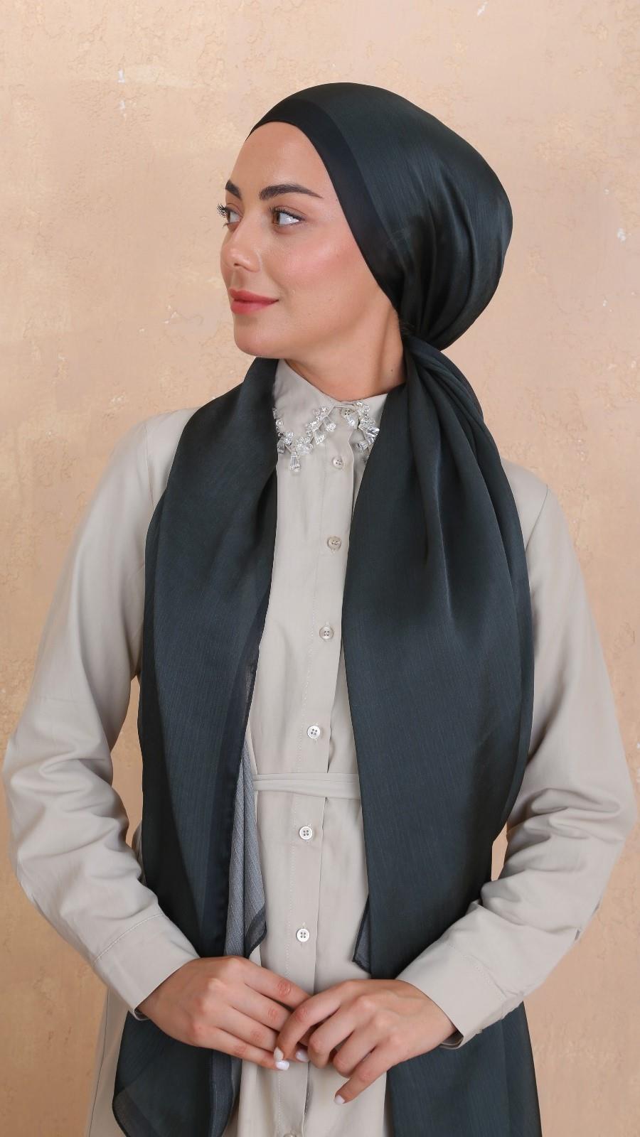 Locella İdol İpek Şal Koyu Yeşil-40