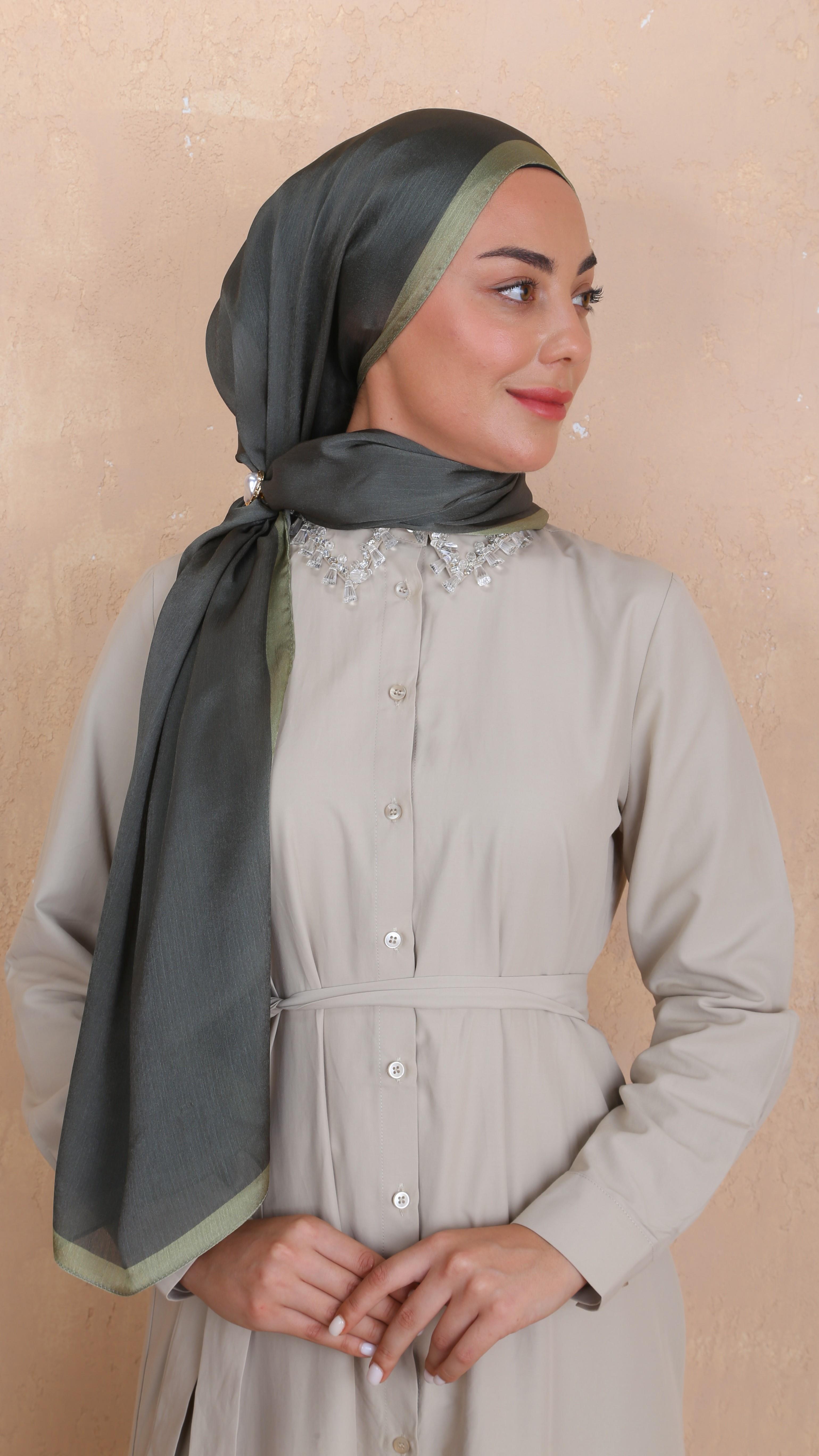 Locella İdol İpek Şal Olive-7