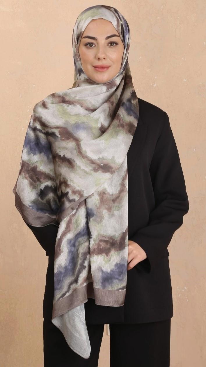 Locella İdol İpek Şal Petrol Tozlu Kahve-7