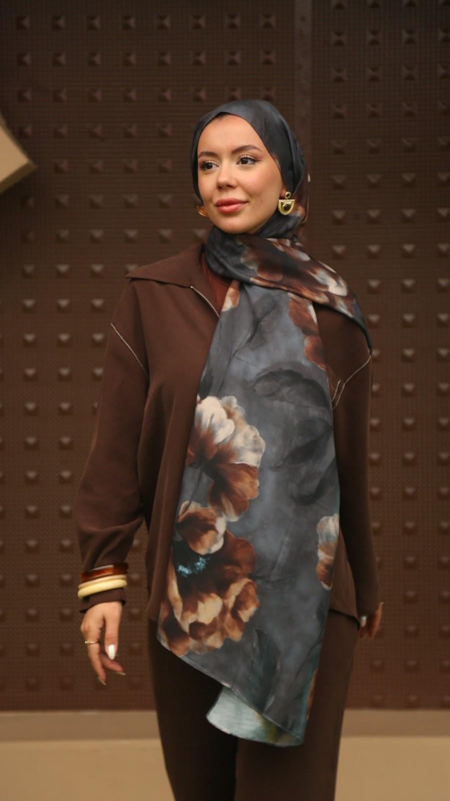 Locella Koza Pamuk Şal Antrasit