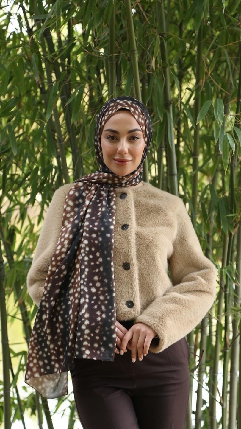 Locella Koza Pamuk Şal-Çikolata Kahve