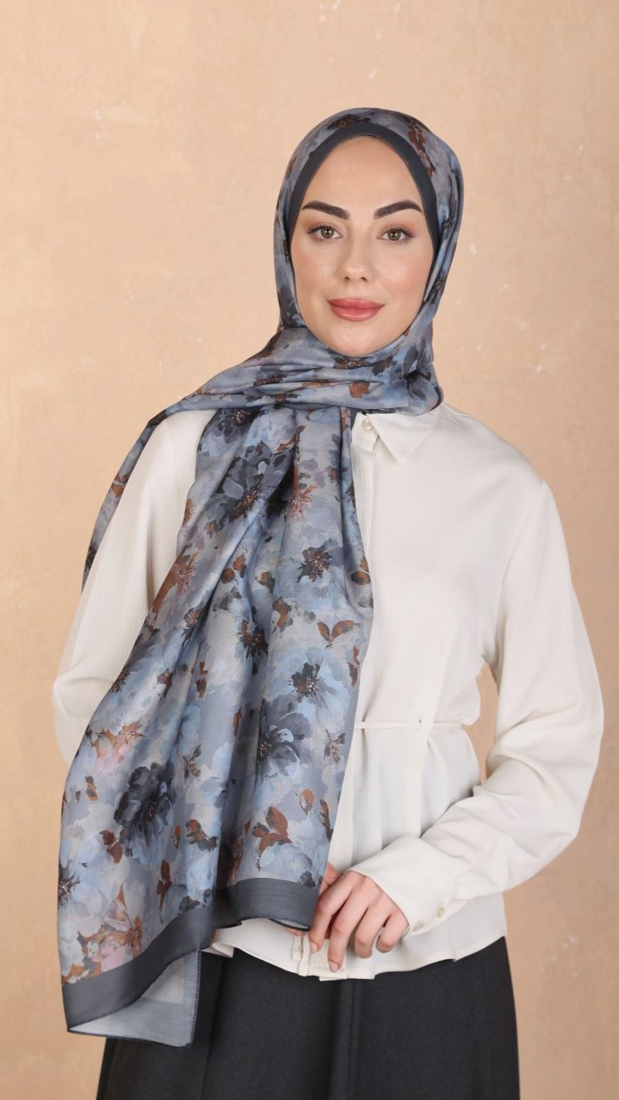 Locella Koza Pamuk Şal Gri