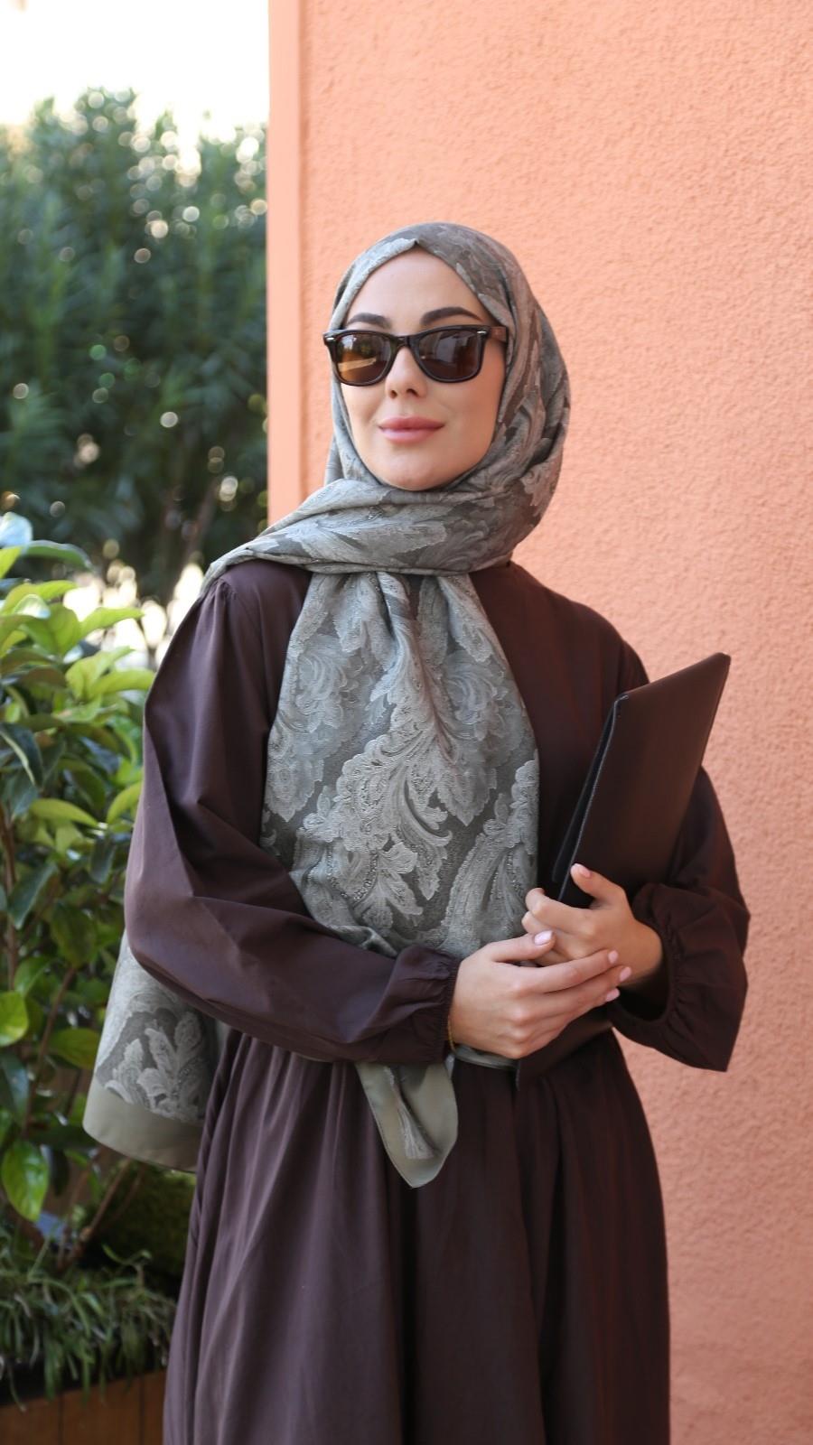 Locella Koza Pamuk Şal-Haki-6