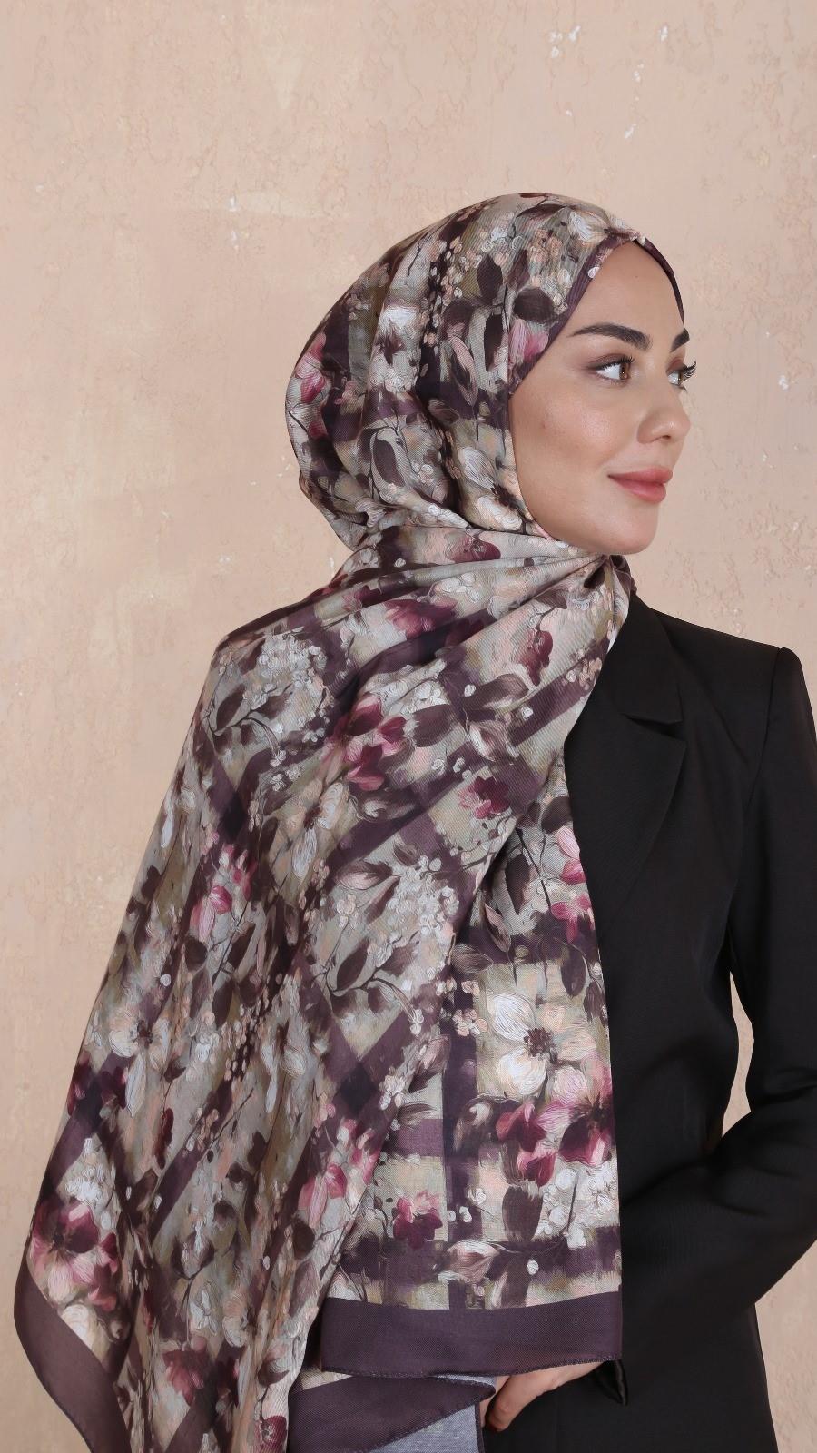 Locella Koza Pamuk Şal-Kızıl Kahve-6