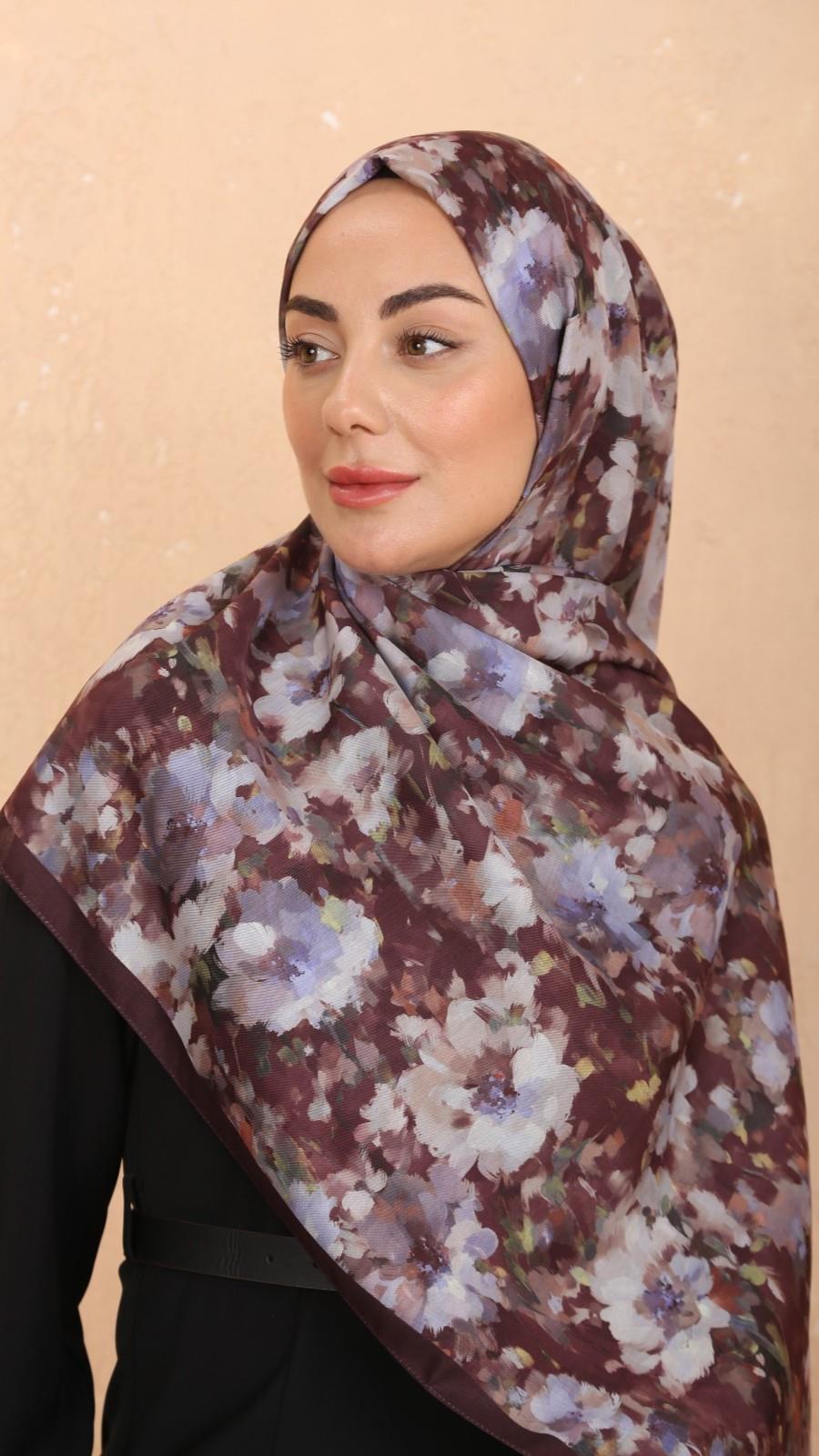 Locella Koza Pamuk Şal-Kestane Kahve-5