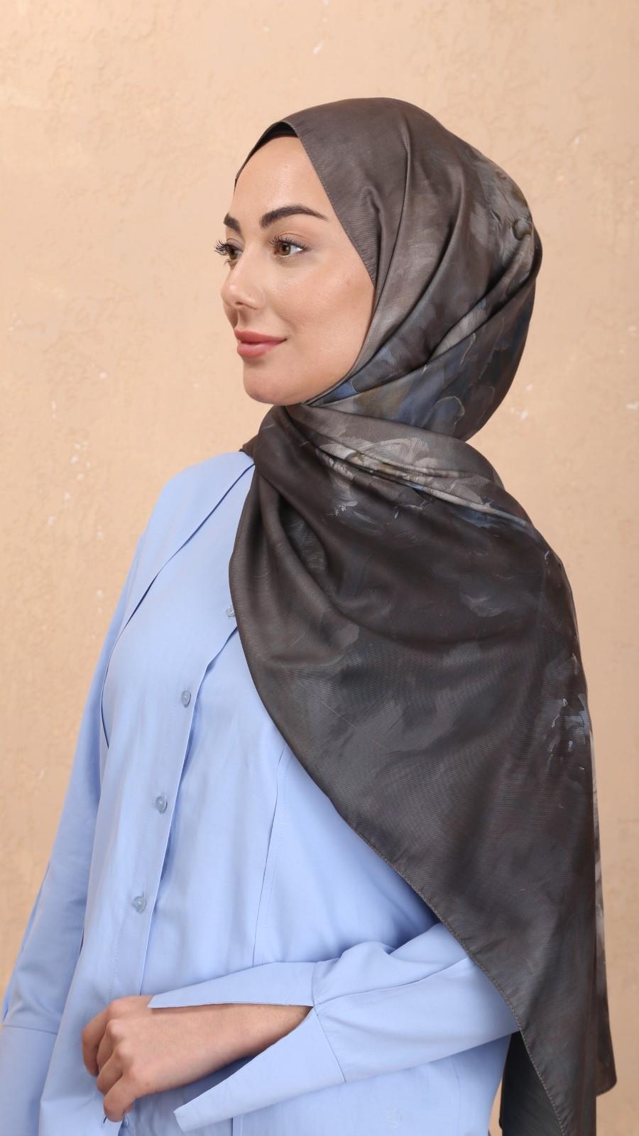 Locella Koza Pamuk Şal Koyu Kahve