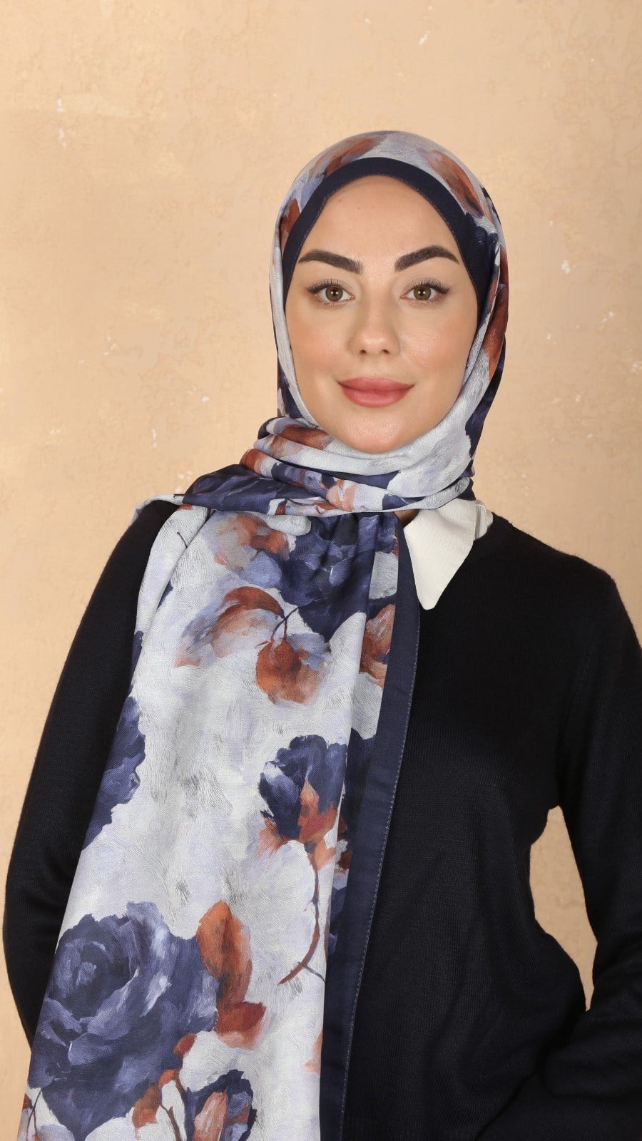Locella Koza Pamuk Şal Lacivert