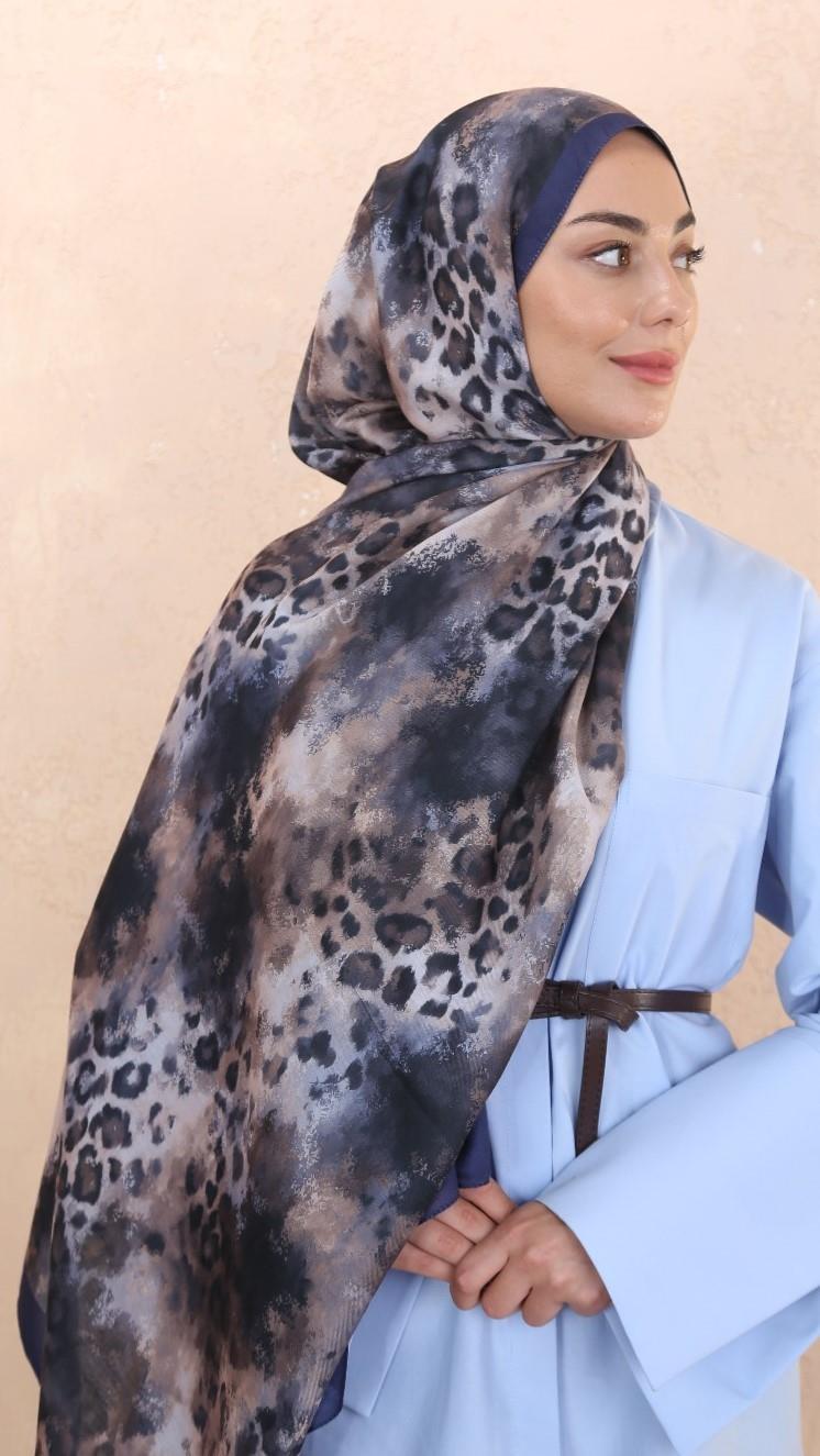 Locella Koza Pamuk Şal-Lacivert-7