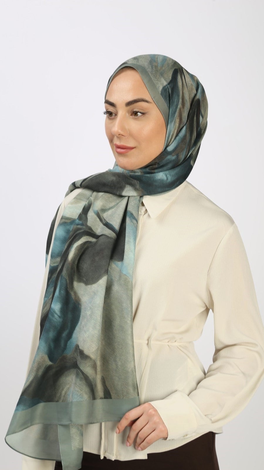 Locella Koza Pamuk Şal Mint Yeşili