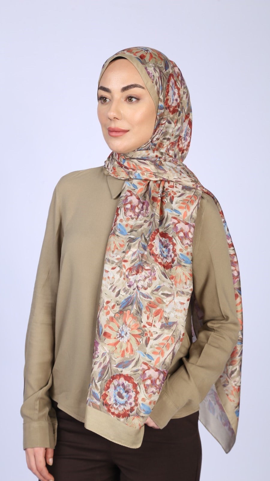 Locella Koza Pamuk Şal Olive