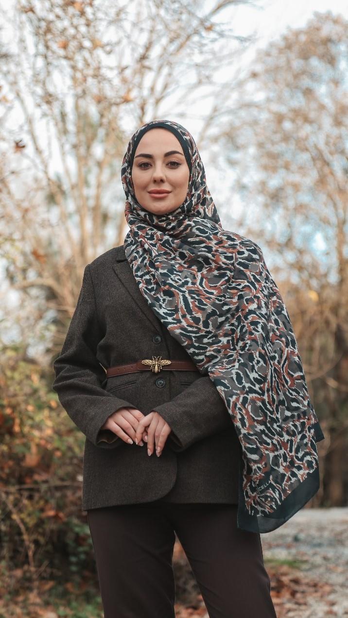 Locella Koza Pamuk Şal-Siyah Taba-3