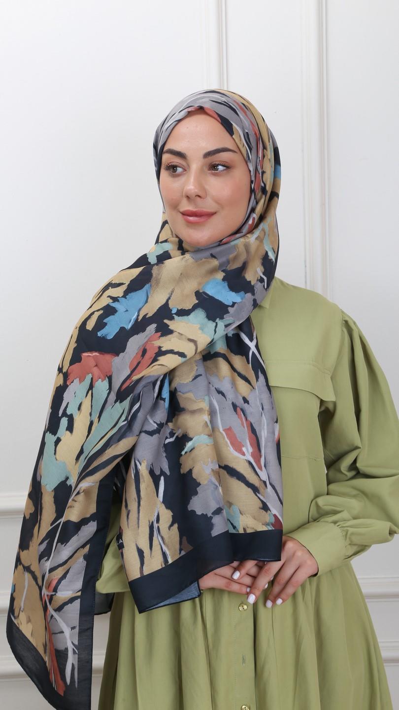 Locella Koza Pamuk Şal Siyah-5