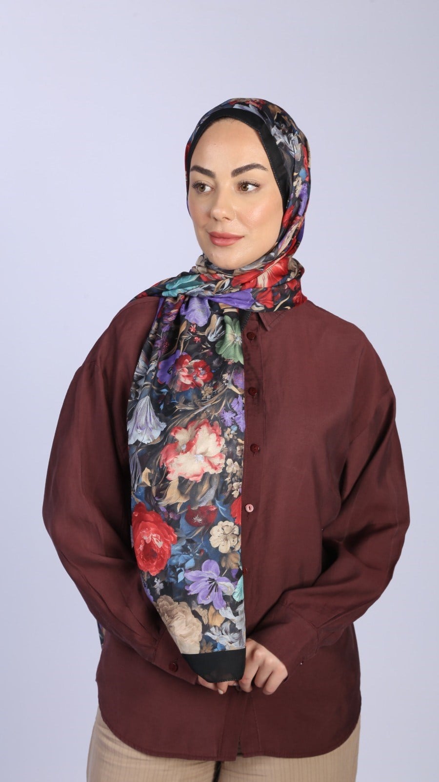 Locella Koza Pamuk Şal Siyah