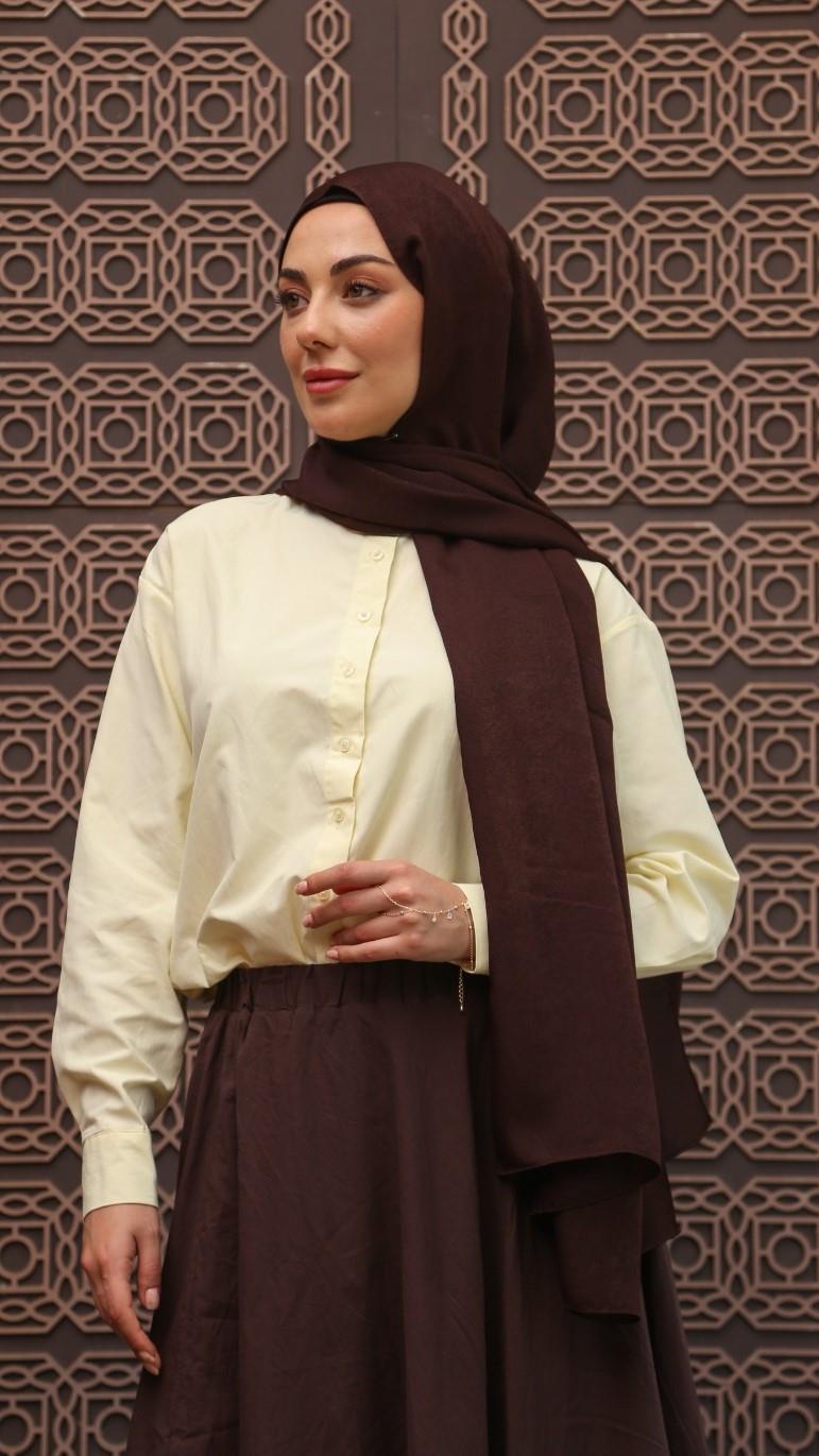 Locella Luna Şal Acı Kahve-1