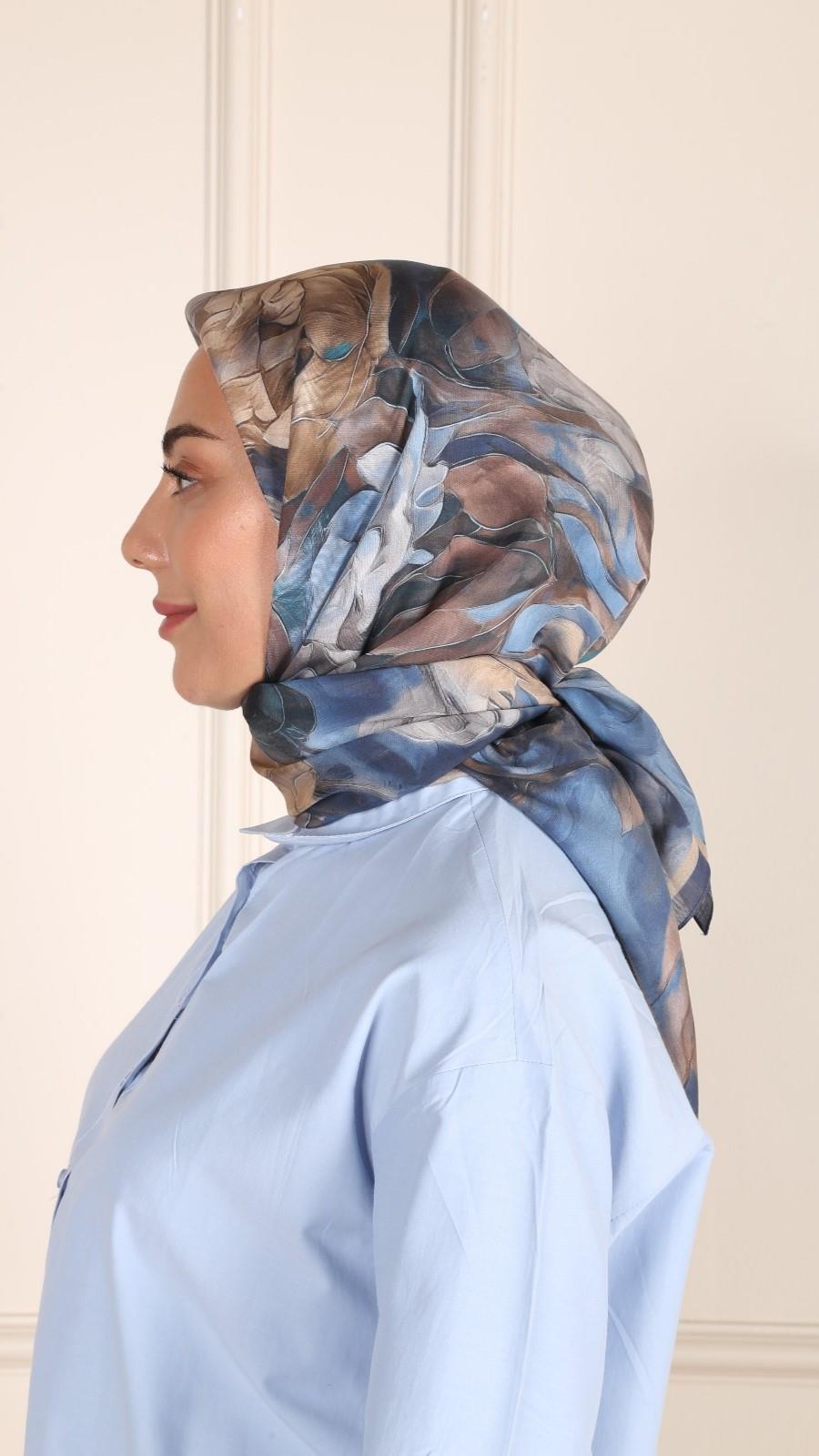 Locella Modal İpek Eşarp Lacivert-12