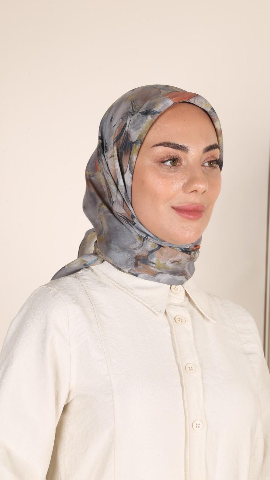 Locella Modal İpek Eşarp Gri-5