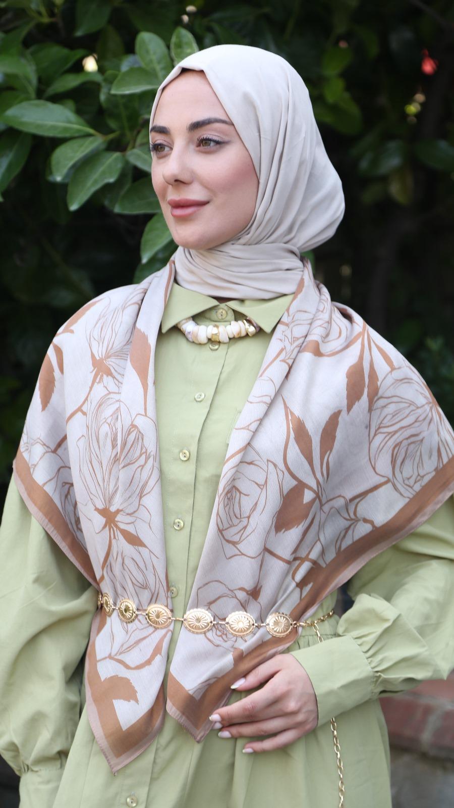 Locella Modal İpek Eşarp Taba-7