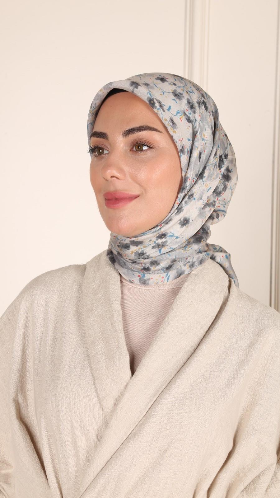 Locella Modal İpek Eşarp Gri-5