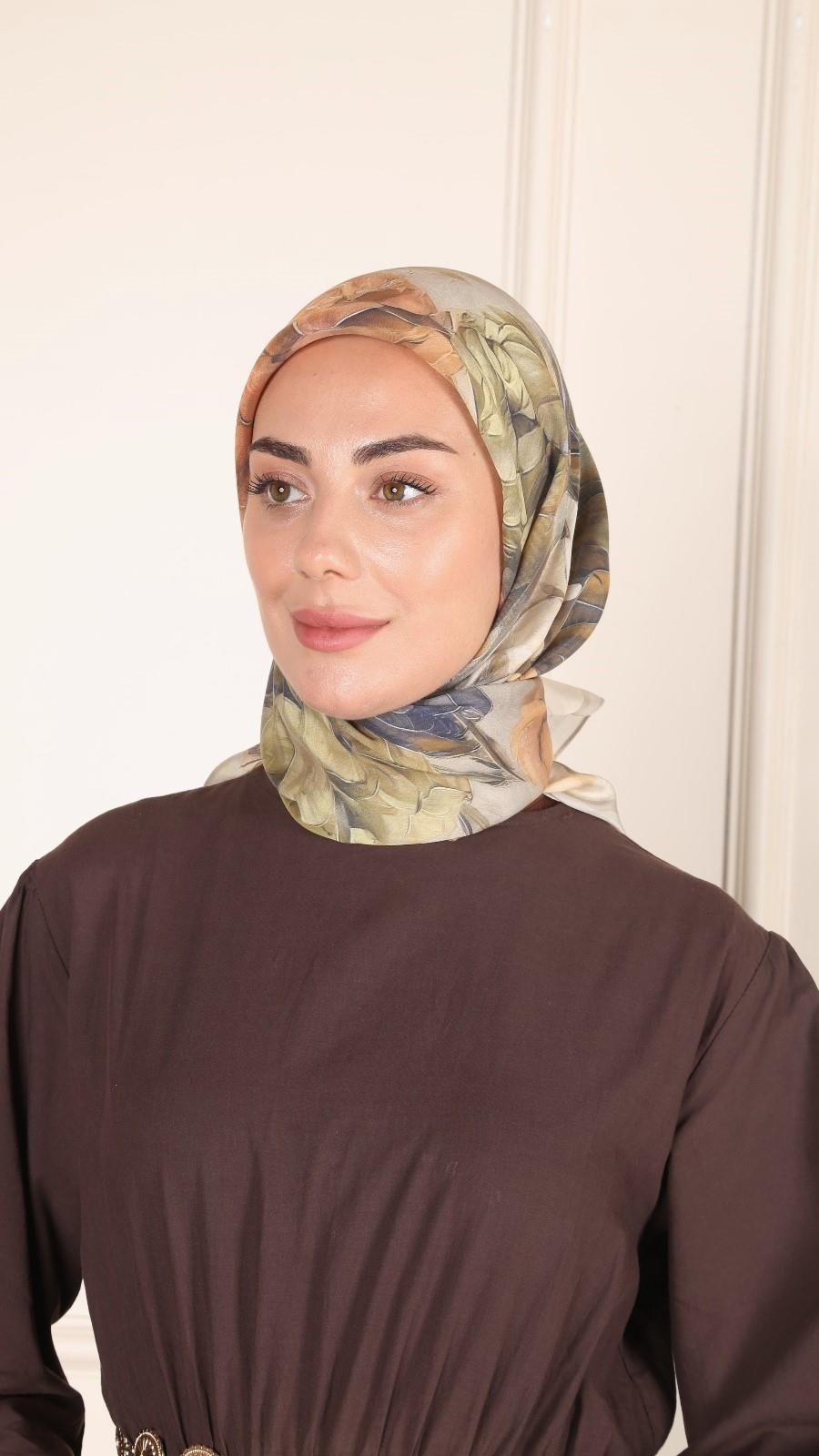 Locella Modal İpek Eşarp Yağ Yeşili-4