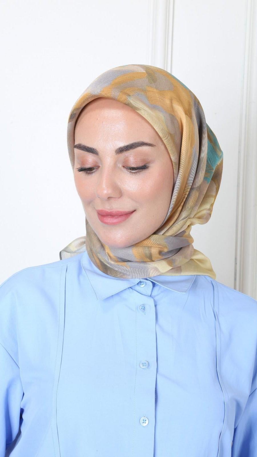 Locella Modal İpek Eşarp Sarı-9