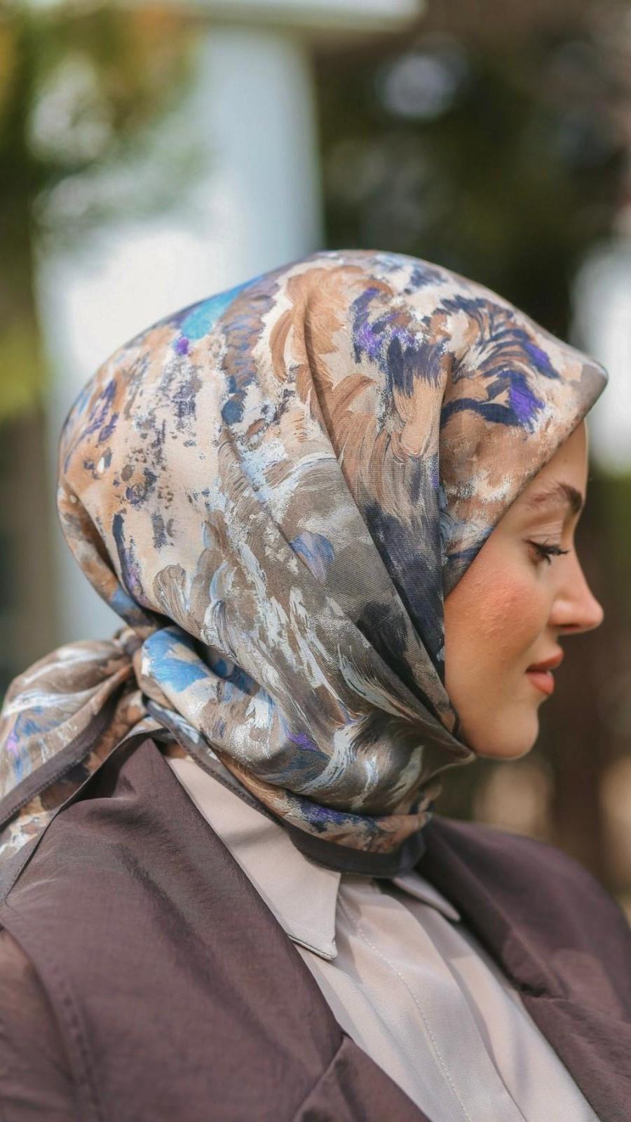 Locella Modal İpek Eşarp Kahve-6