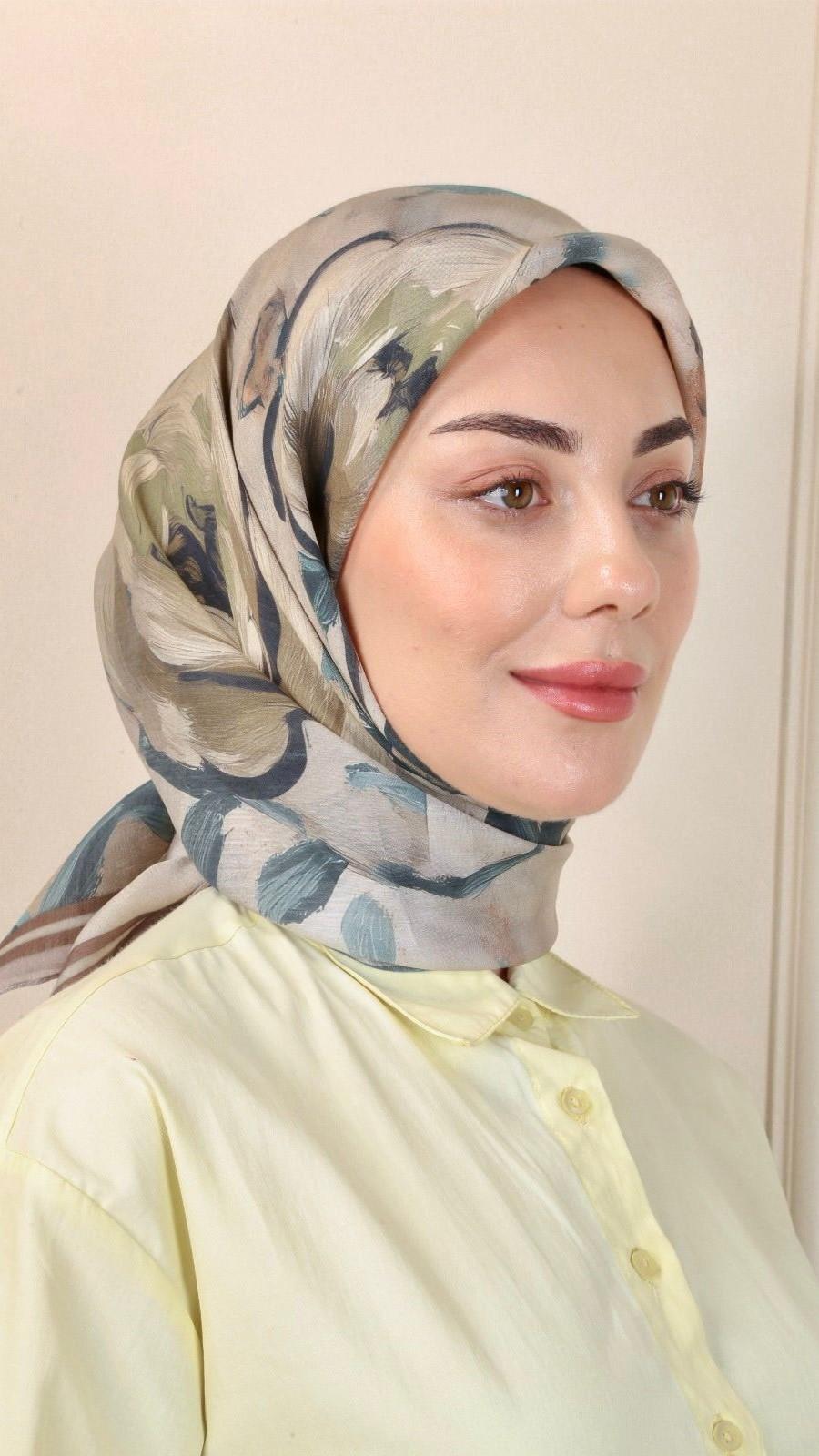 Locella Modal İpek Eşarp Vizon-3