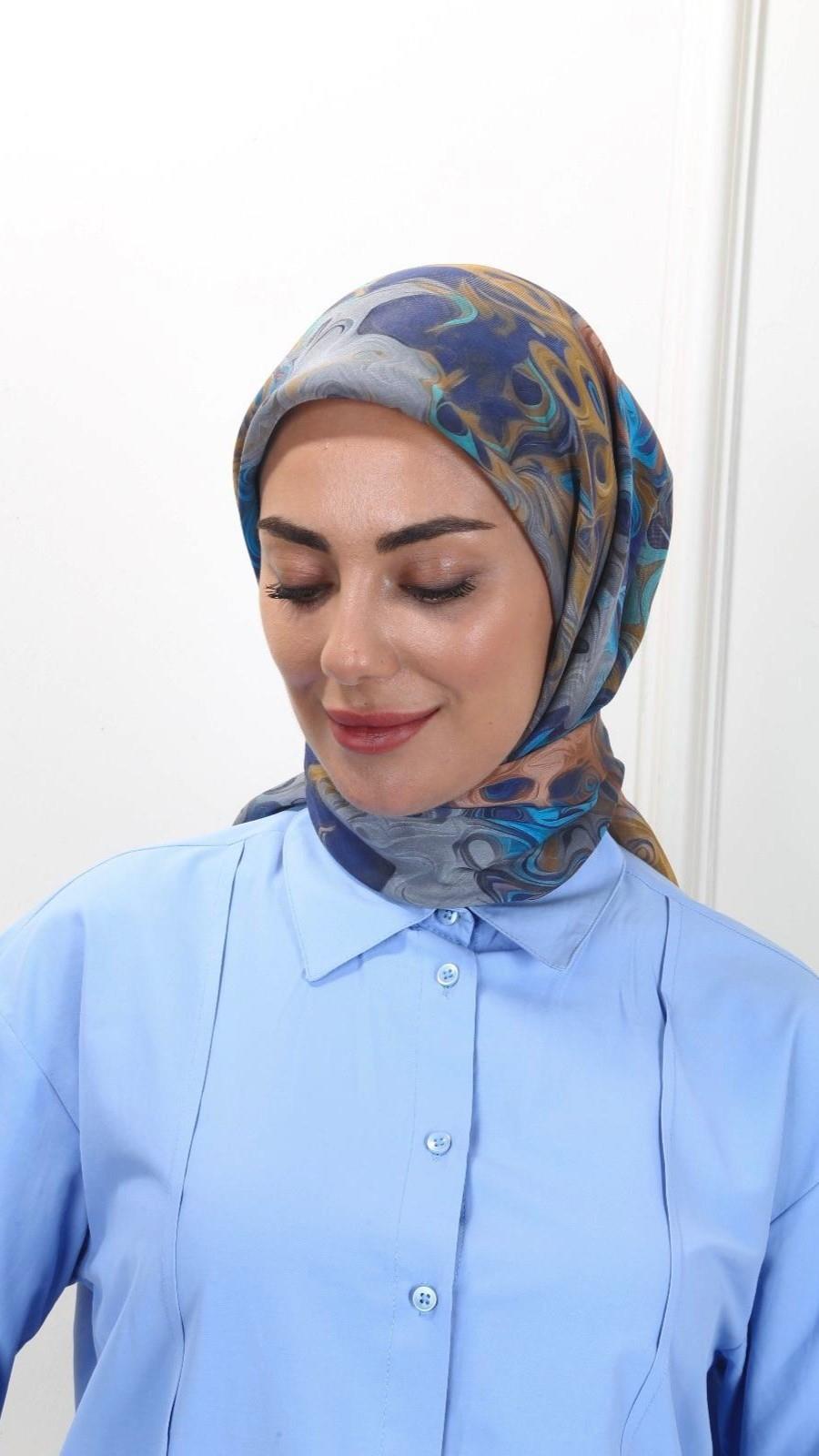 Locella Modal İpek Eşarp Lacivert-2