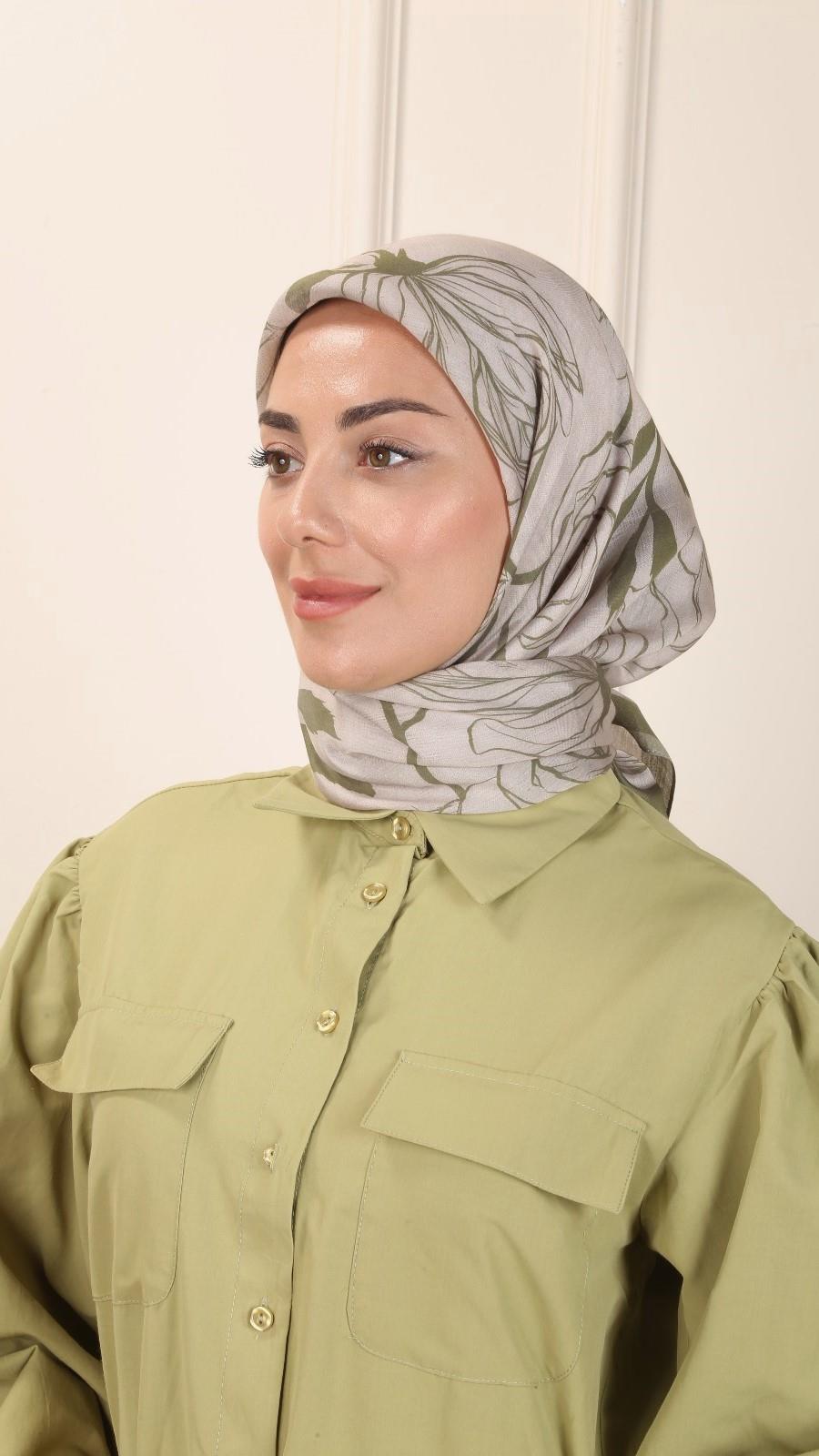 Locella Modal İpek Eşarp Yeşil-5