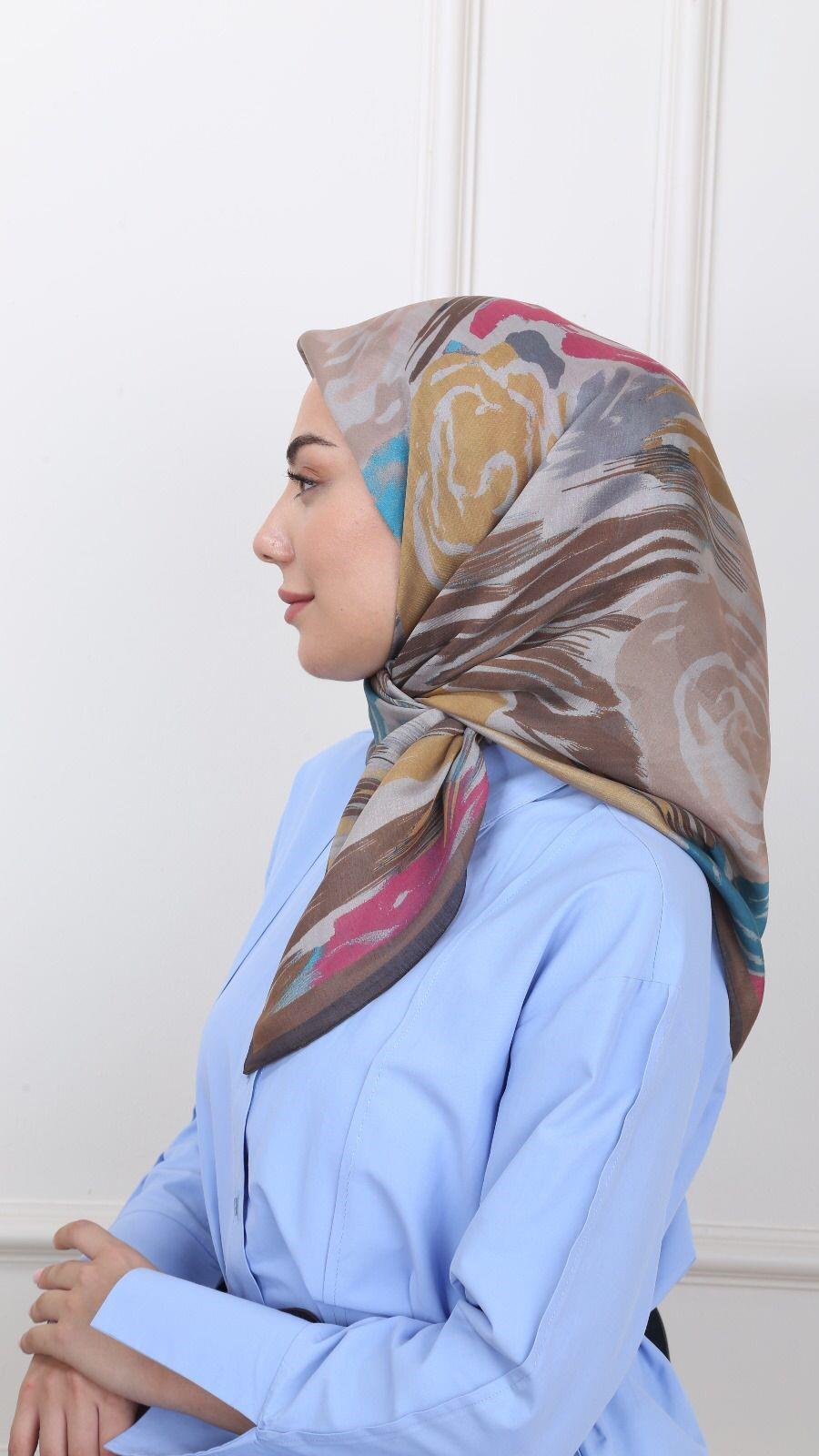 Locella Modal İpek Eşarp Kahve-5