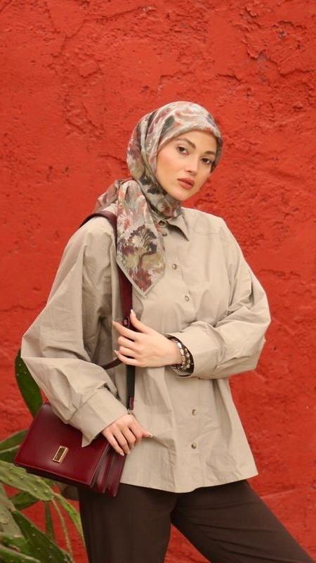 Locella Modal İpek Eşarp Bej-1