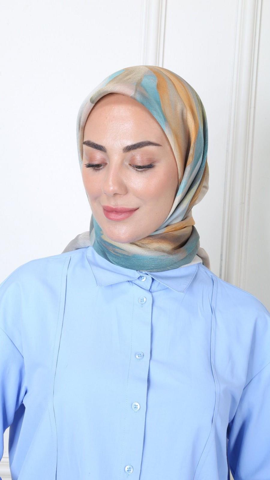 Locella Modal İpek Eşarp Petrol Yeşili-3