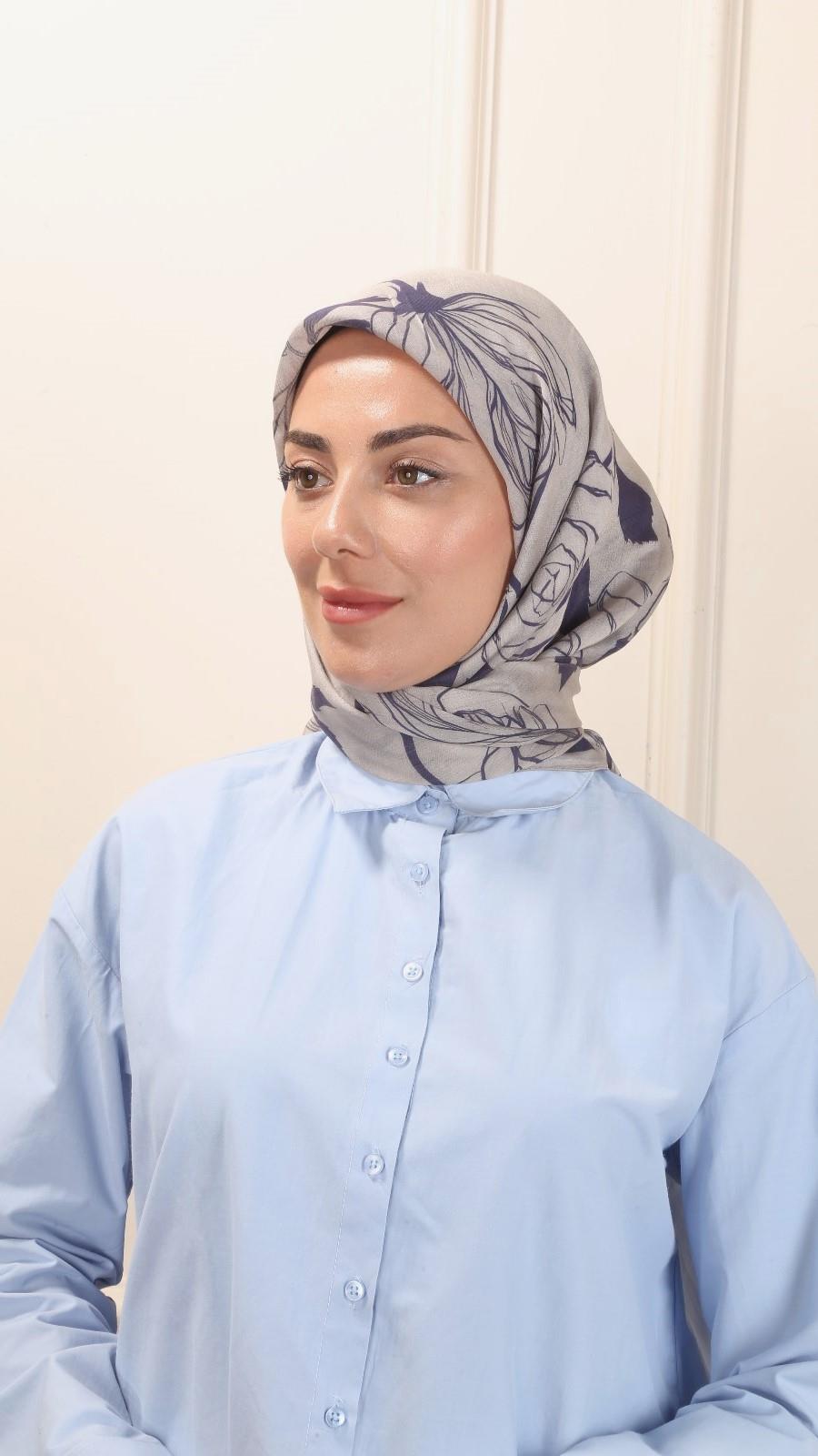 Locella Modal İpek Eşarp Lacivert-8