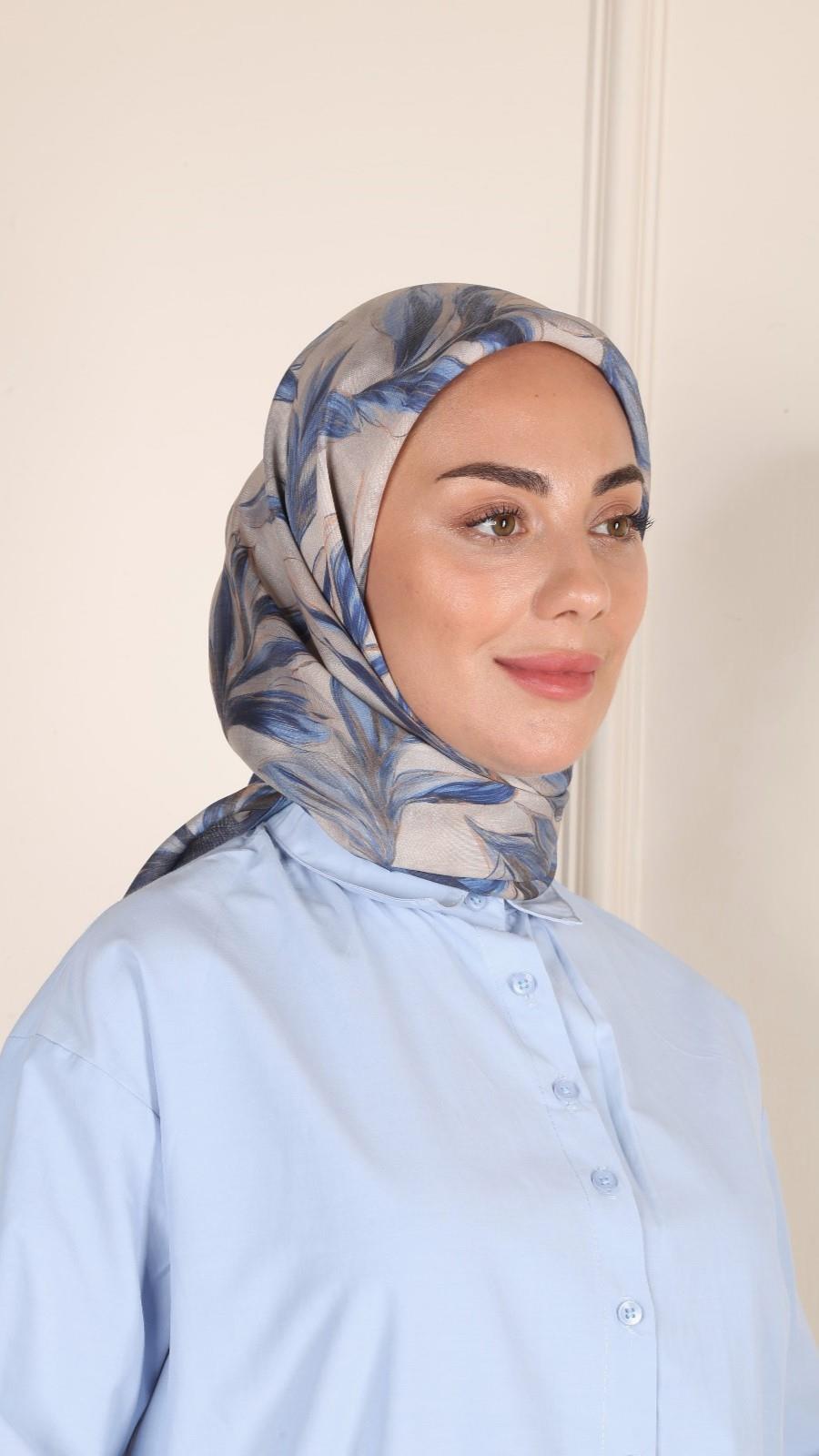 Locella Modal İpek Eşarp Lacivert-9