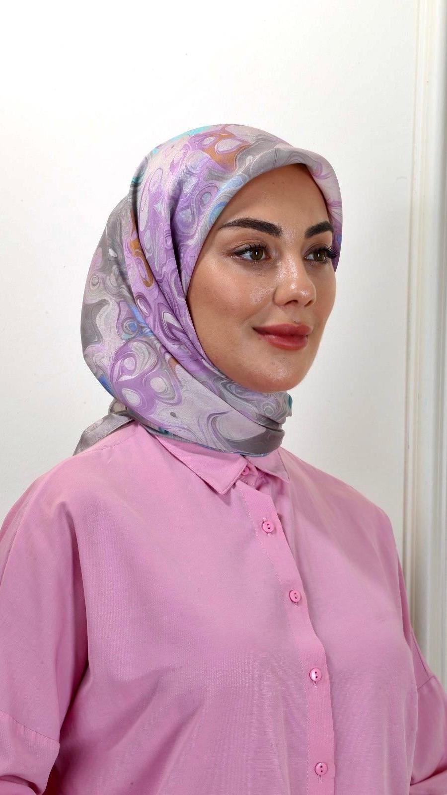 Locella Modal İpek Eşarp Füme-5